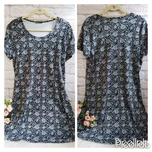 Lands End Blue Floral Dress